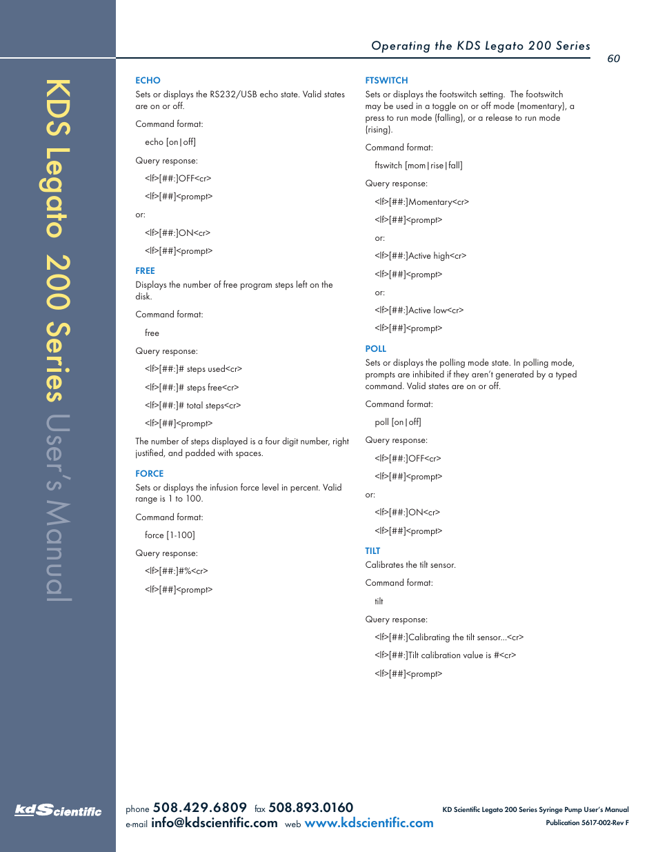 KD Scientific Legato 200 Series User Manual | Page 60 / 90