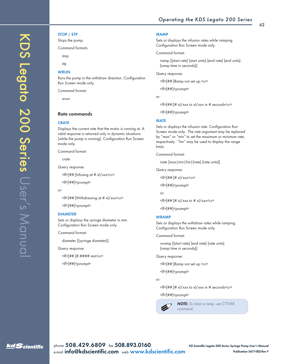 KD Scientific Legato 200 Series User Manual | Page 62 / 90