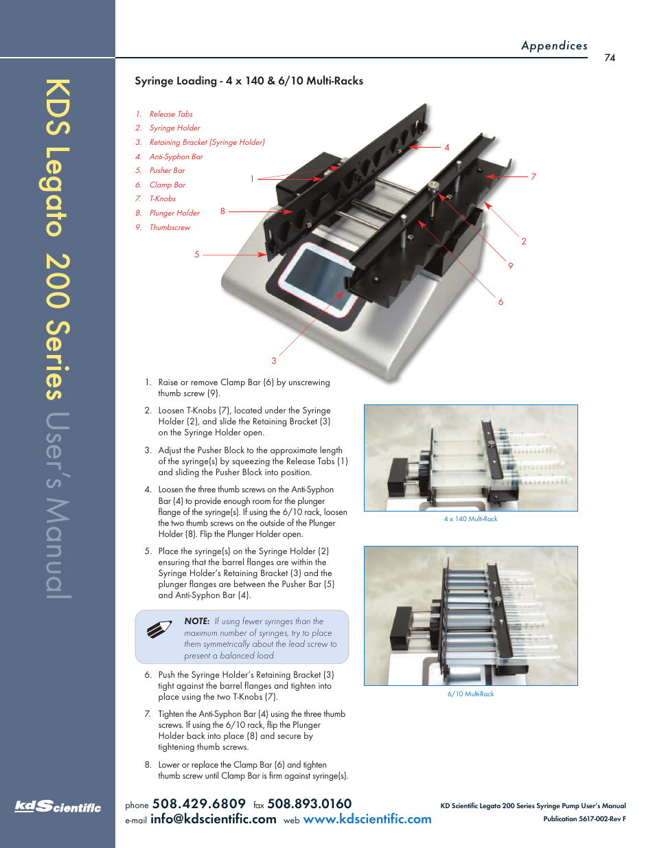 KD Scientific Legato 200 Series User Manual | Page 74 / 90
