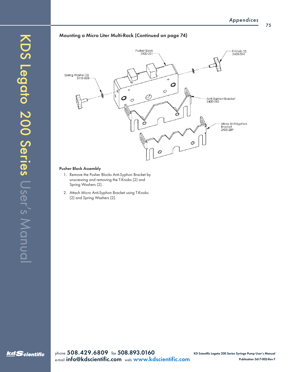 KD Scientific Legato 200 Series User Manual | Page 75 / 90