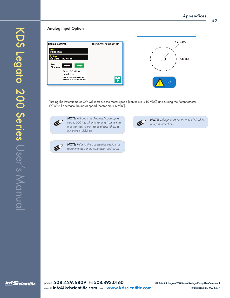 KD Scientific Legato 200 Series User Manual | Page 80 / 90