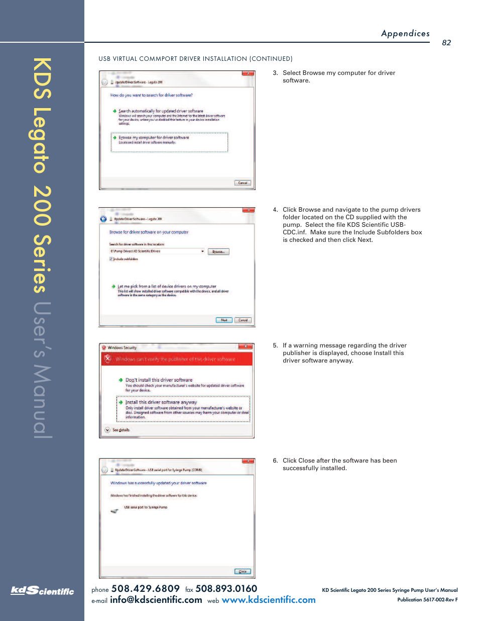 KD Scientific Legato 200 Series User Manual | Page 82 / 90