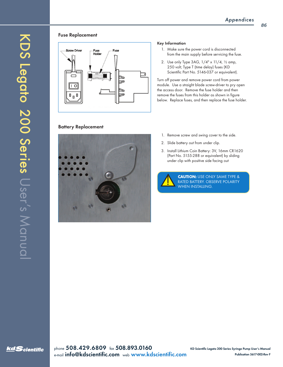 KD Scientific Legato 200 Series User Manual | Page 86 / 90