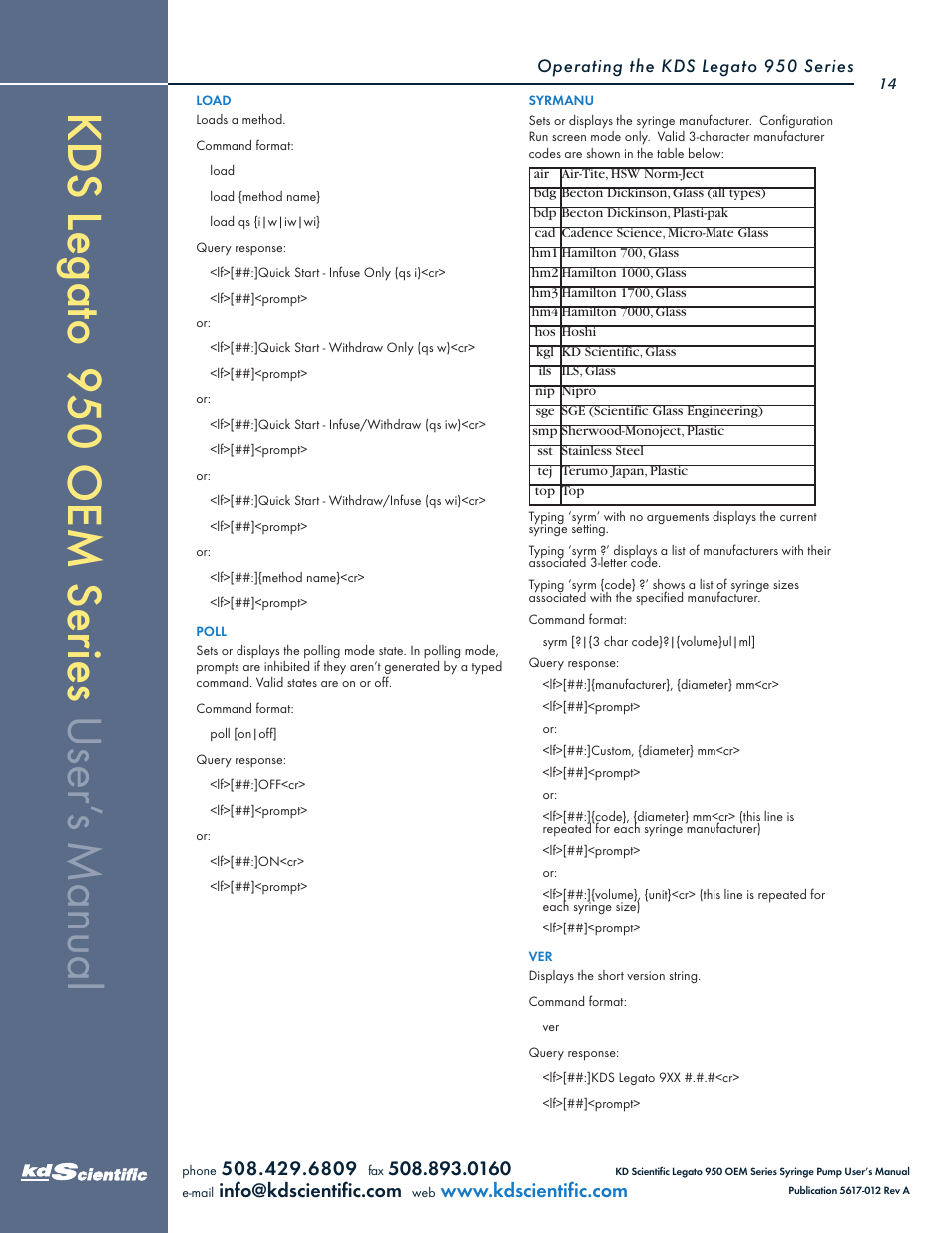 KD Scientific Legato OEM 950 User Manual | Page 14 / 30