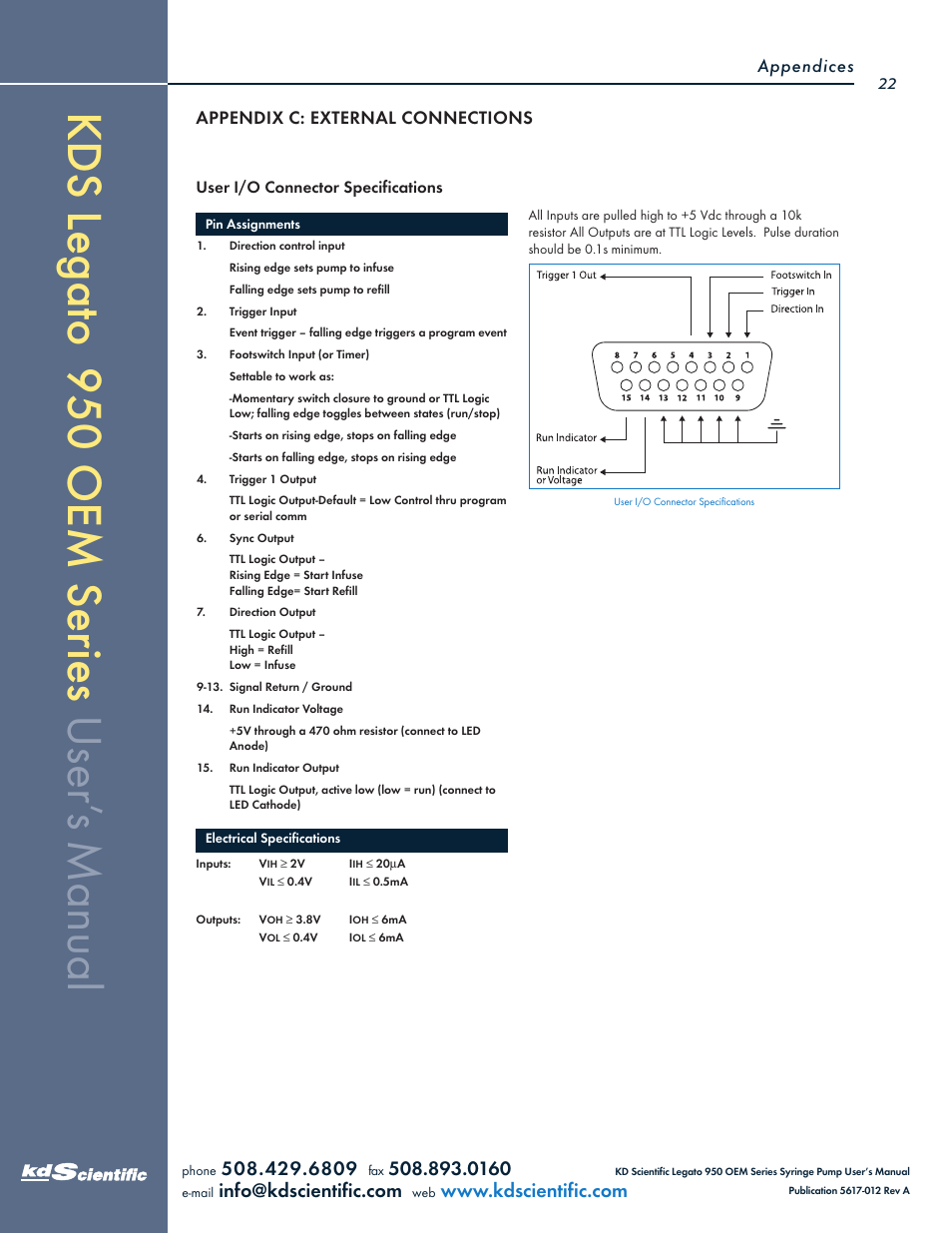 KD Scientific Legato OEM 950 User Manual | Page 22 / 30