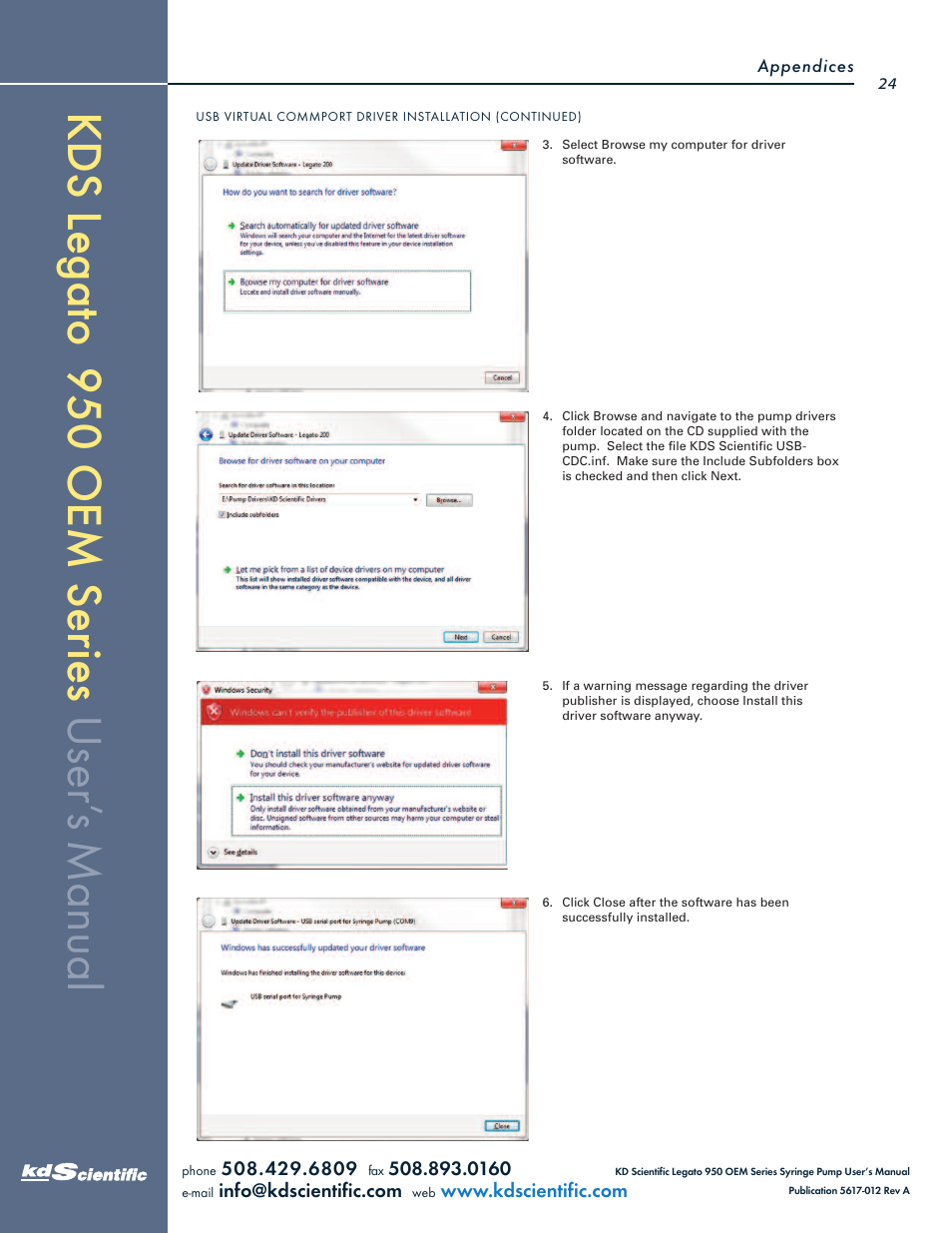 KD Scientific Legato OEM 950 User Manual | Page 24 / 30