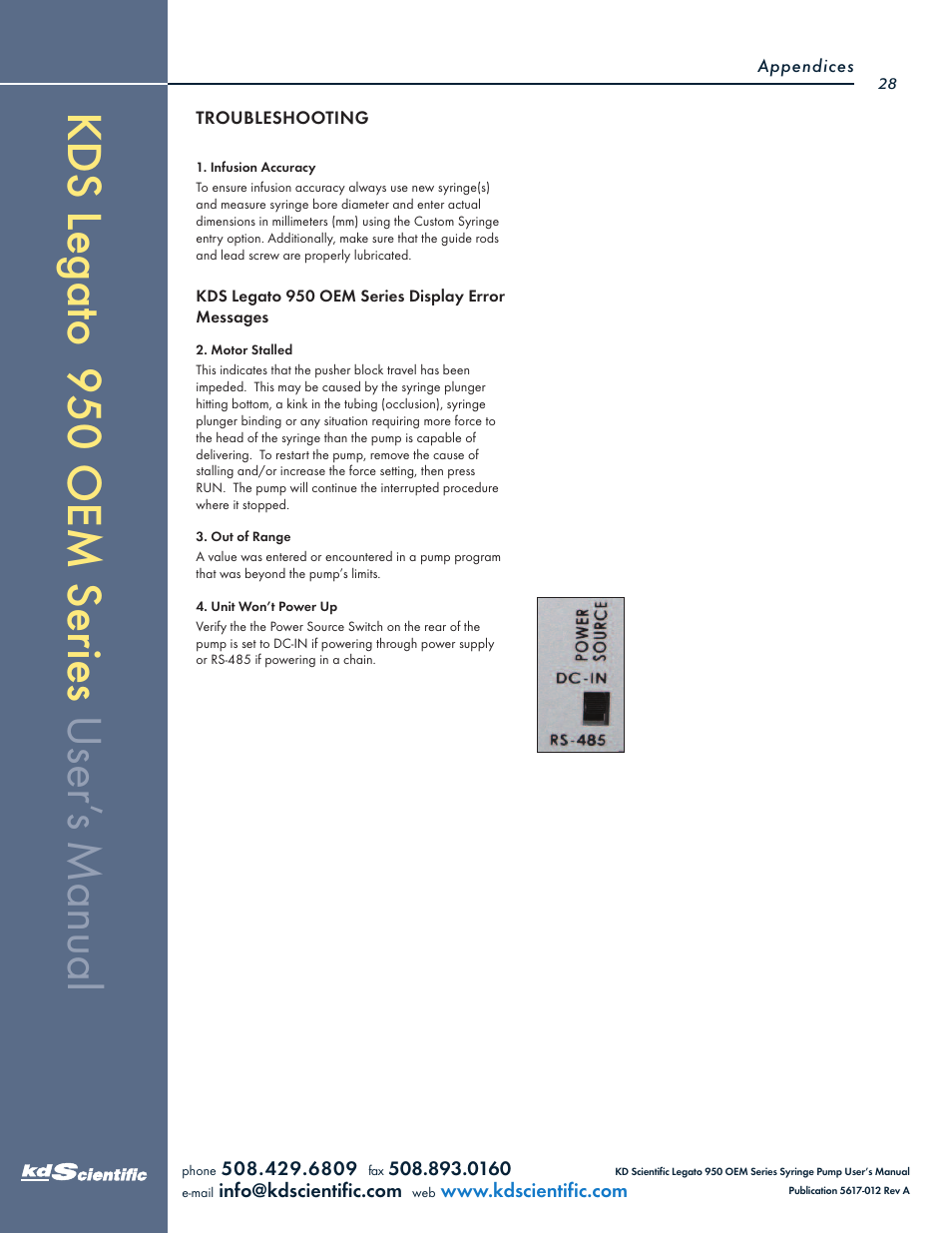 KD Scientific Legato OEM 950 User Manual | Page 28 / 30