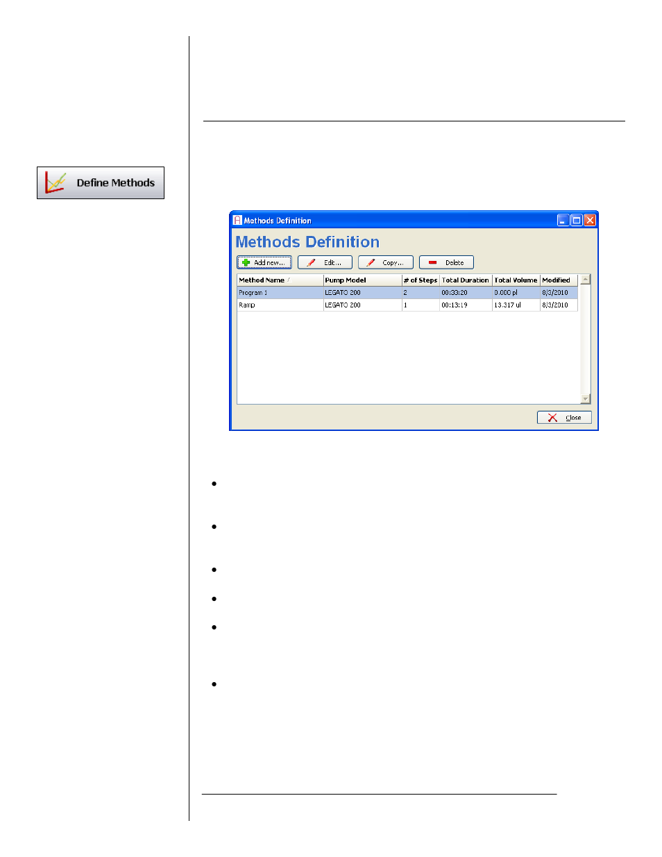 Defining methods | KD Scientific Adagio Control Software for Legato Series Manual User Manual | Page 19 / 49