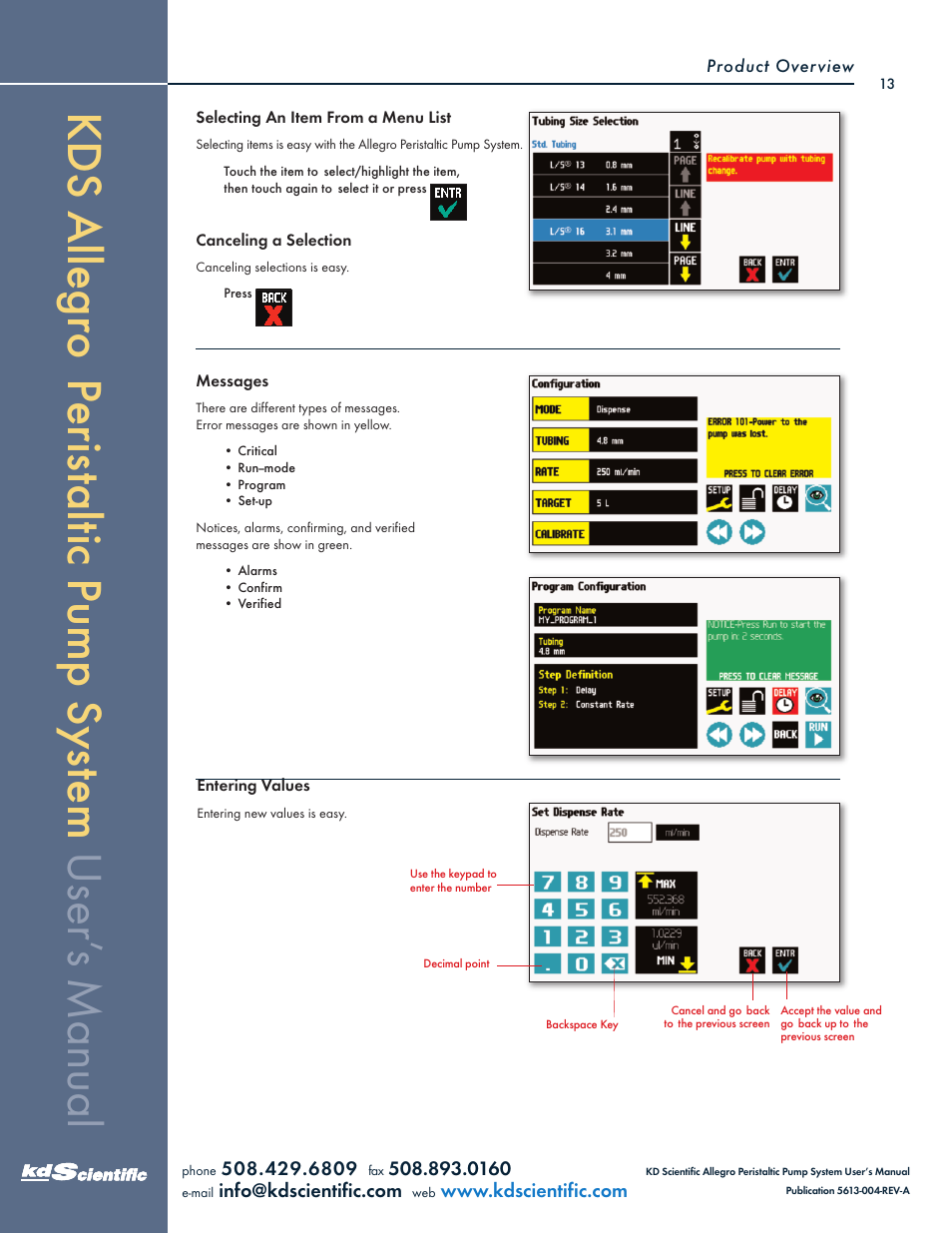 KD Scientific Allegro Peristaltic Pump Series User Manual | Page 13 / 75