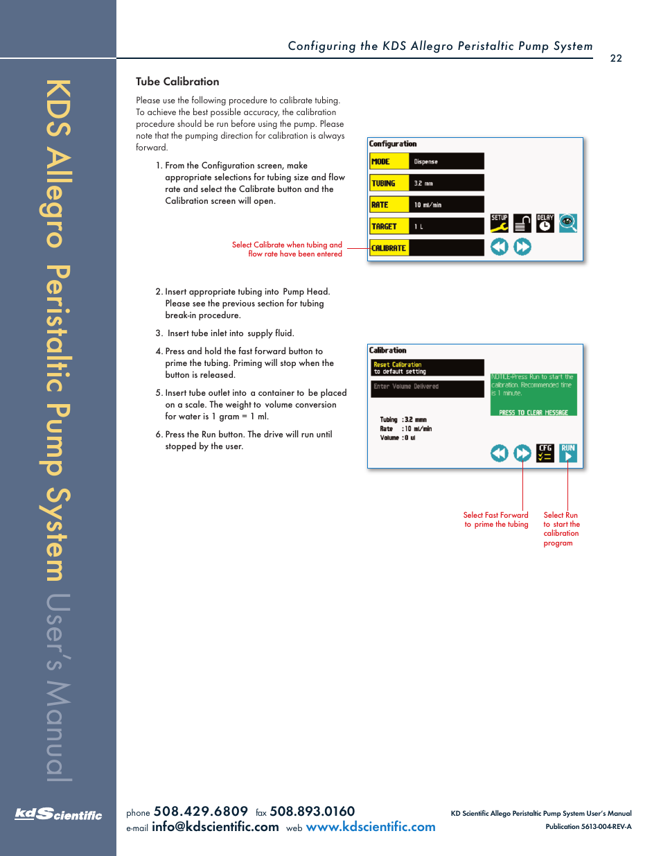 KD Scientific Allegro Peristaltic Pump Series User Manual | Page 22 / 75