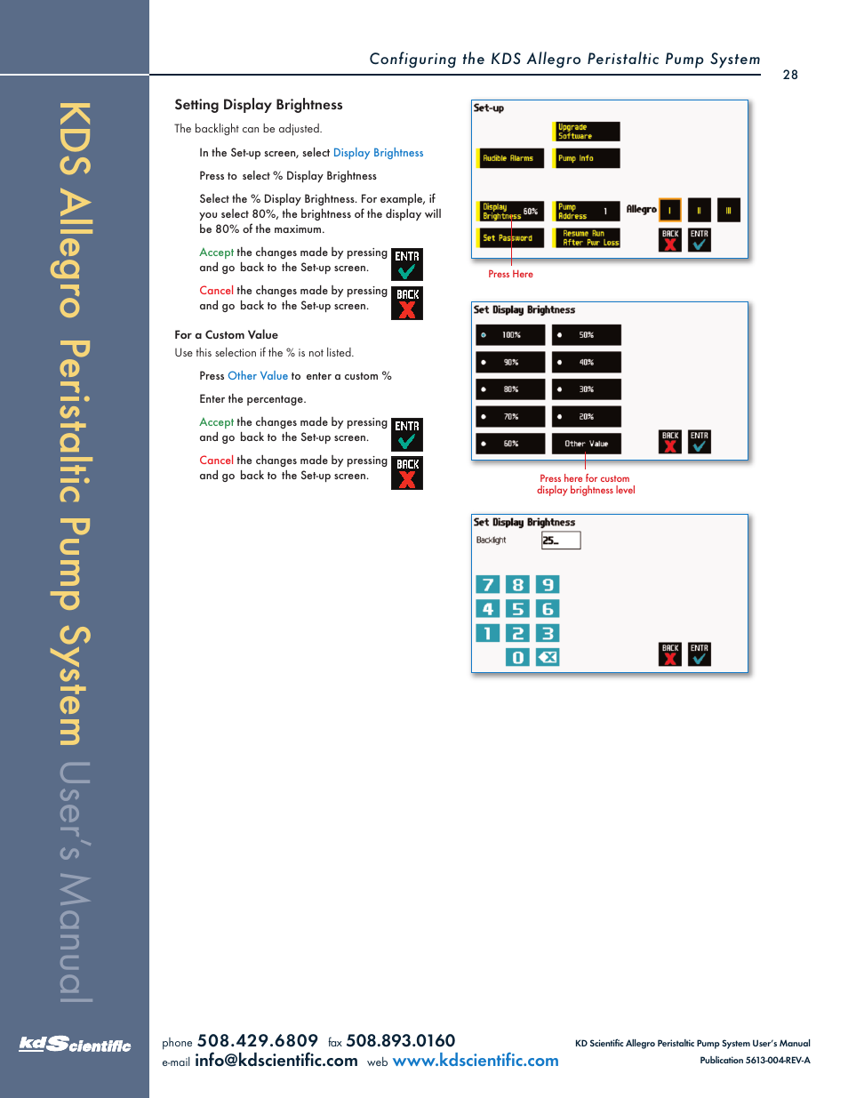 KD Scientific Allegro Peristaltic Pump Series User Manual | Page 28 / 75