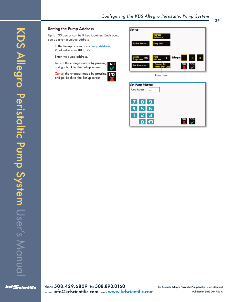 KD Scientific Allegro Peristaltic Pump Series User Manual | Page 29 / 75