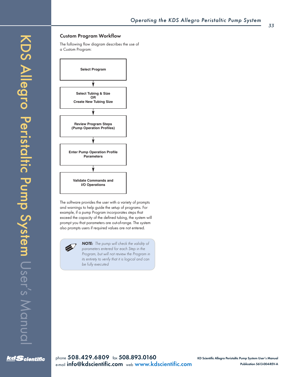 KD Scientific Allegro Peristaltic Pump Series User Manual | Page 33 / 75