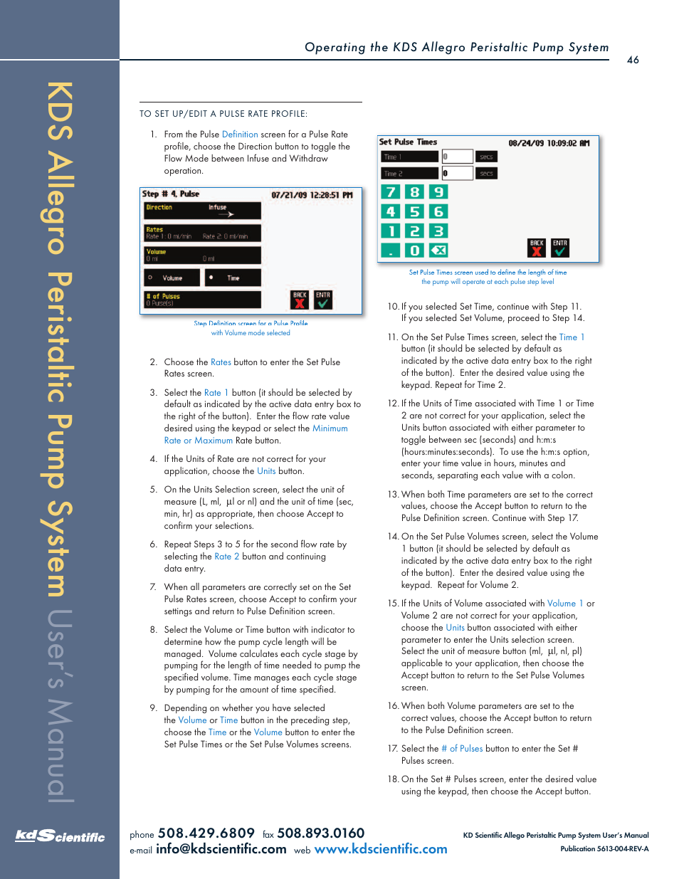 KD Scientific Allegro Peristaltic Pump Series User Manual | Page 46 / 75