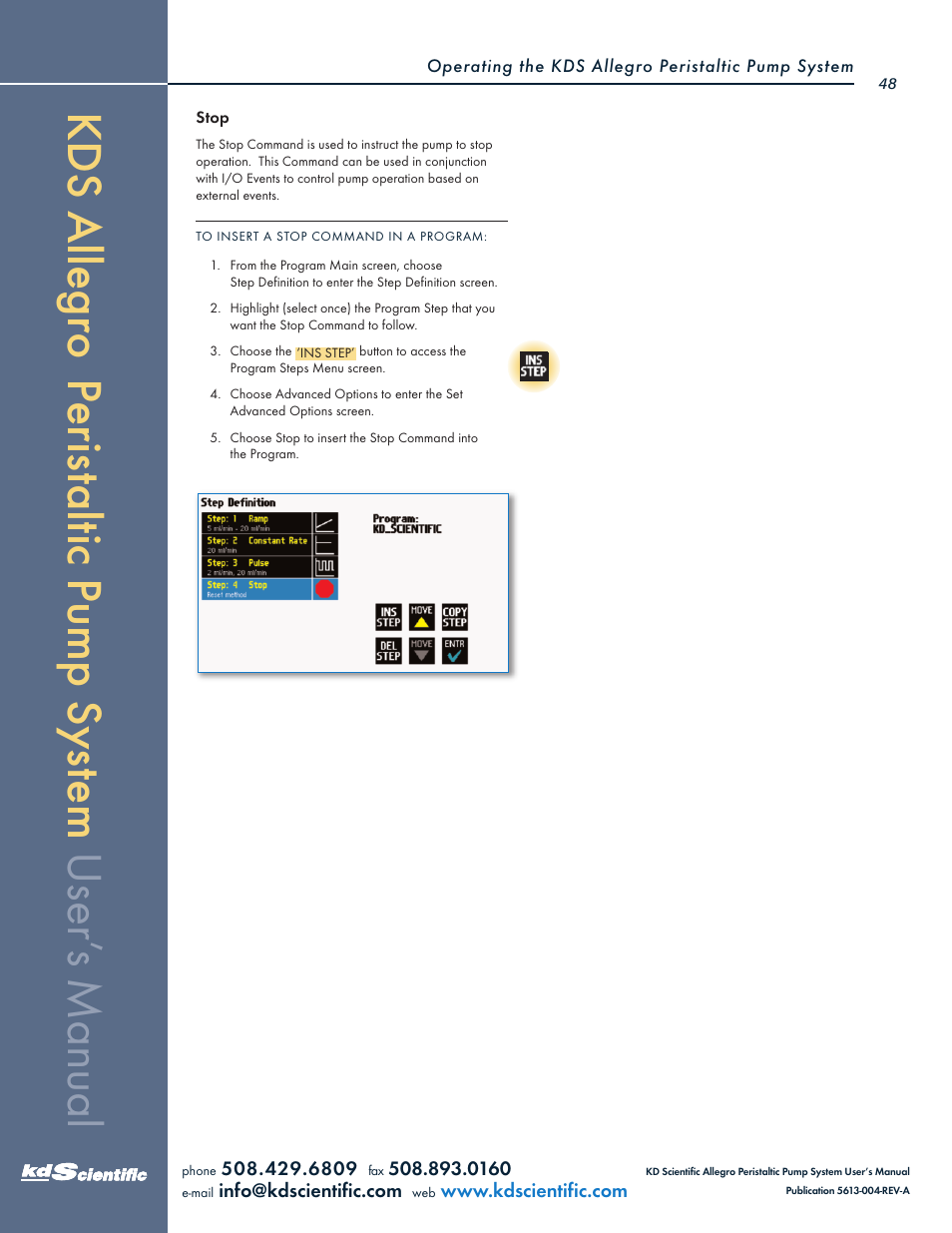 KD Scientific Allegro Peristaltic Pump Series User Manual | Page 48 / 75