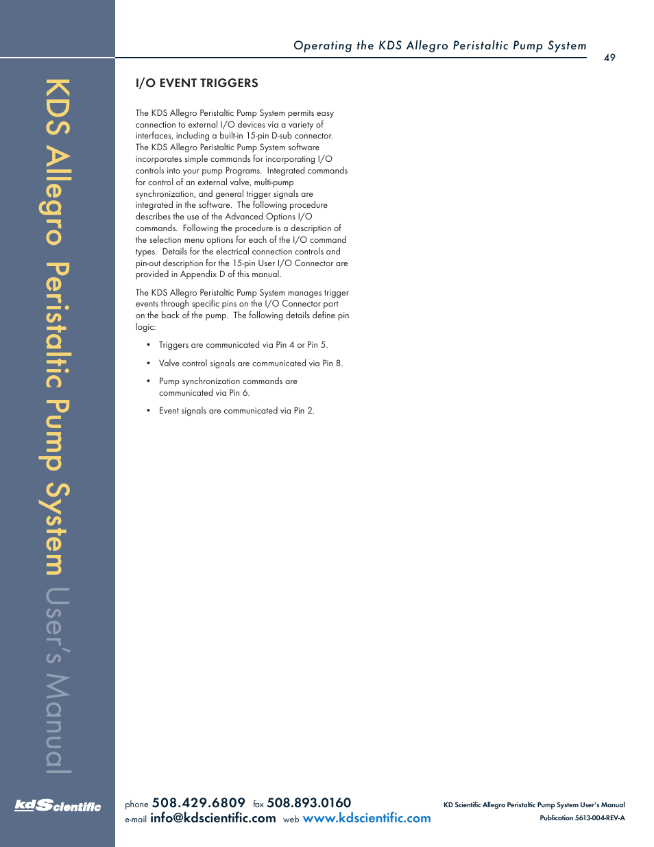 KD Scientific Allegro Peristaltic Pump Series User Manual | Page 49 / 75