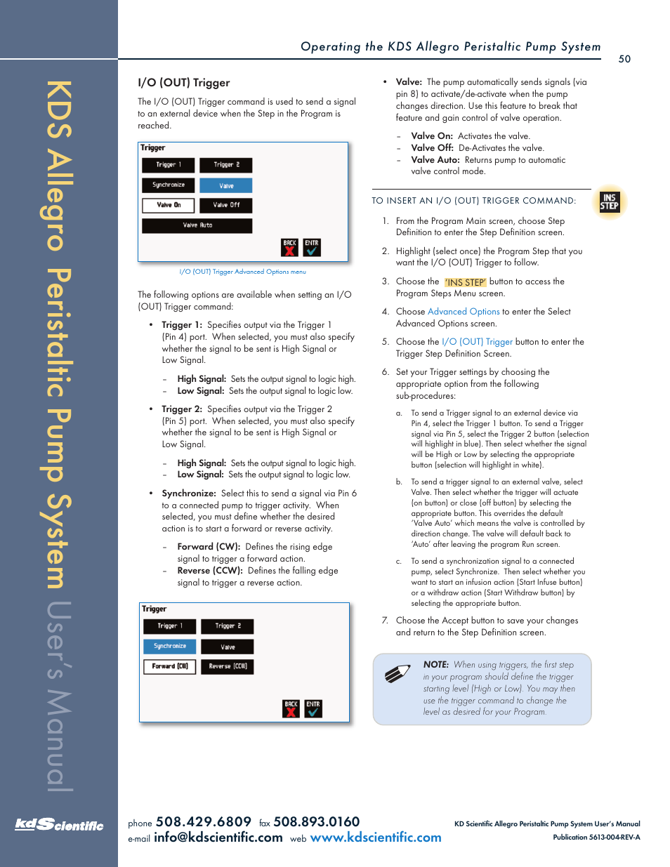 KD Scientific Allegro Peristaltic Pump Series User Manual | Page 50 / 75