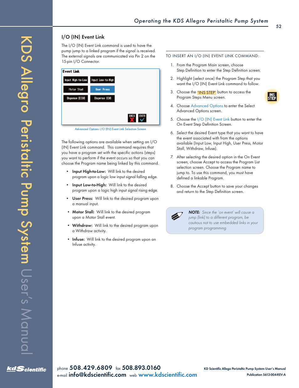 KD Scientific Allegro Peristaltic Pump Series User Manual | Page 52 / 75