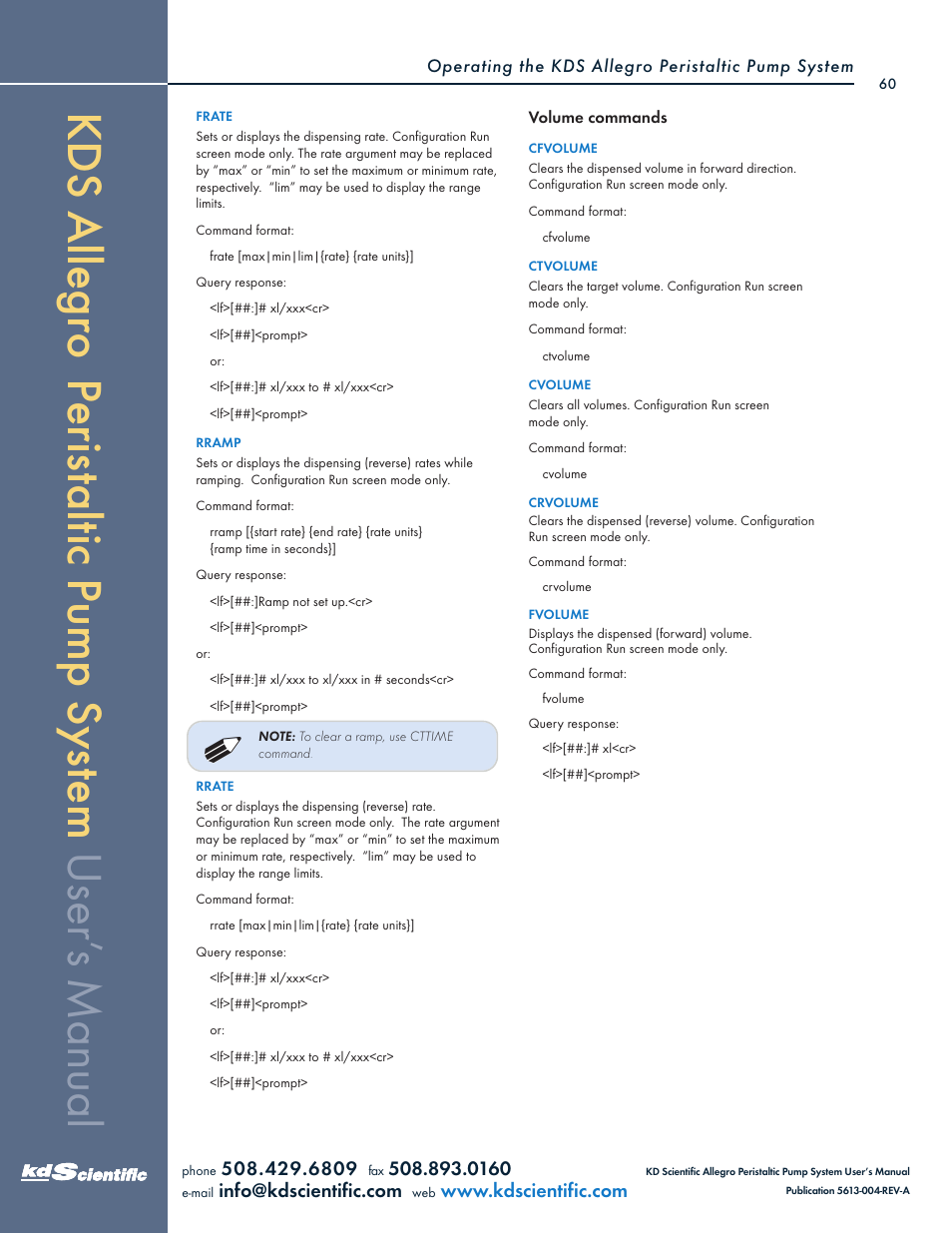 KD Scientific Allegro Peristaltic Pump Series User Manual | Page 60 / 75