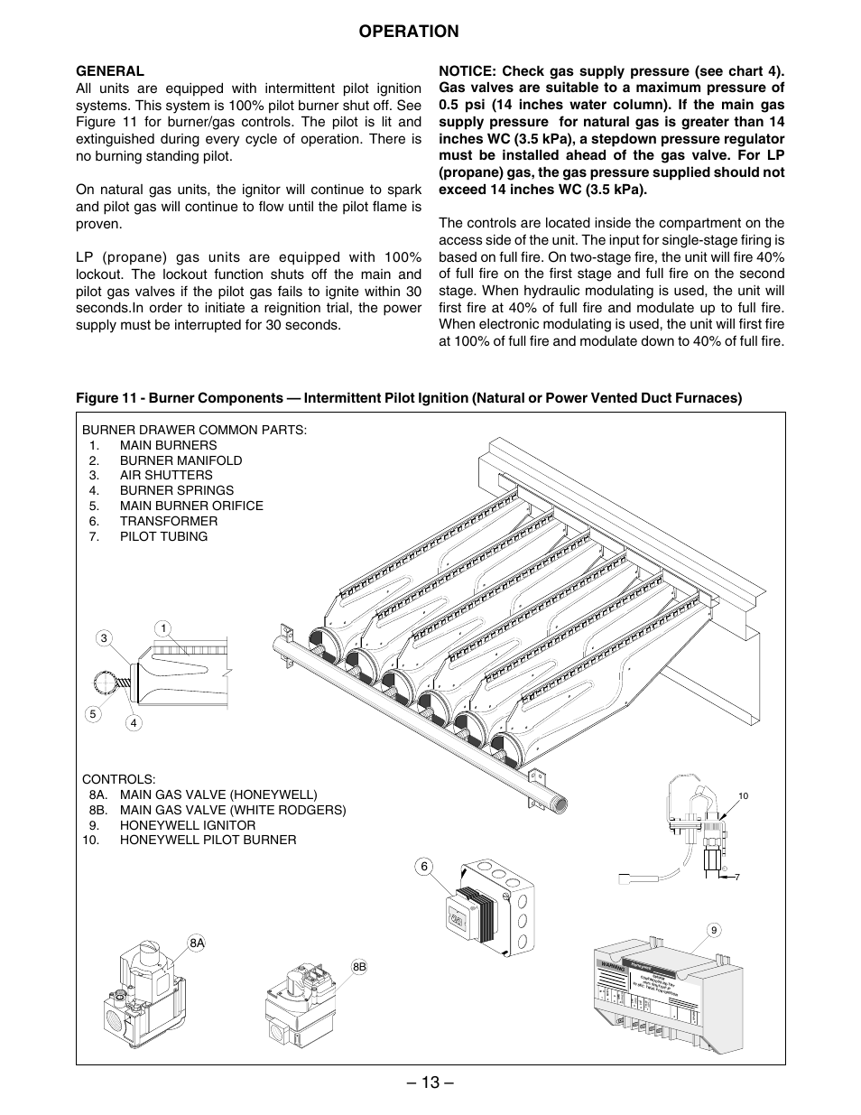 13 – operation | Kees IFG (INDIRECT FIRED GAS) MAKE-UP AIR UNITS - Duct Furnace Installation & Maintenance Manual User Manual | Page 13 / 28