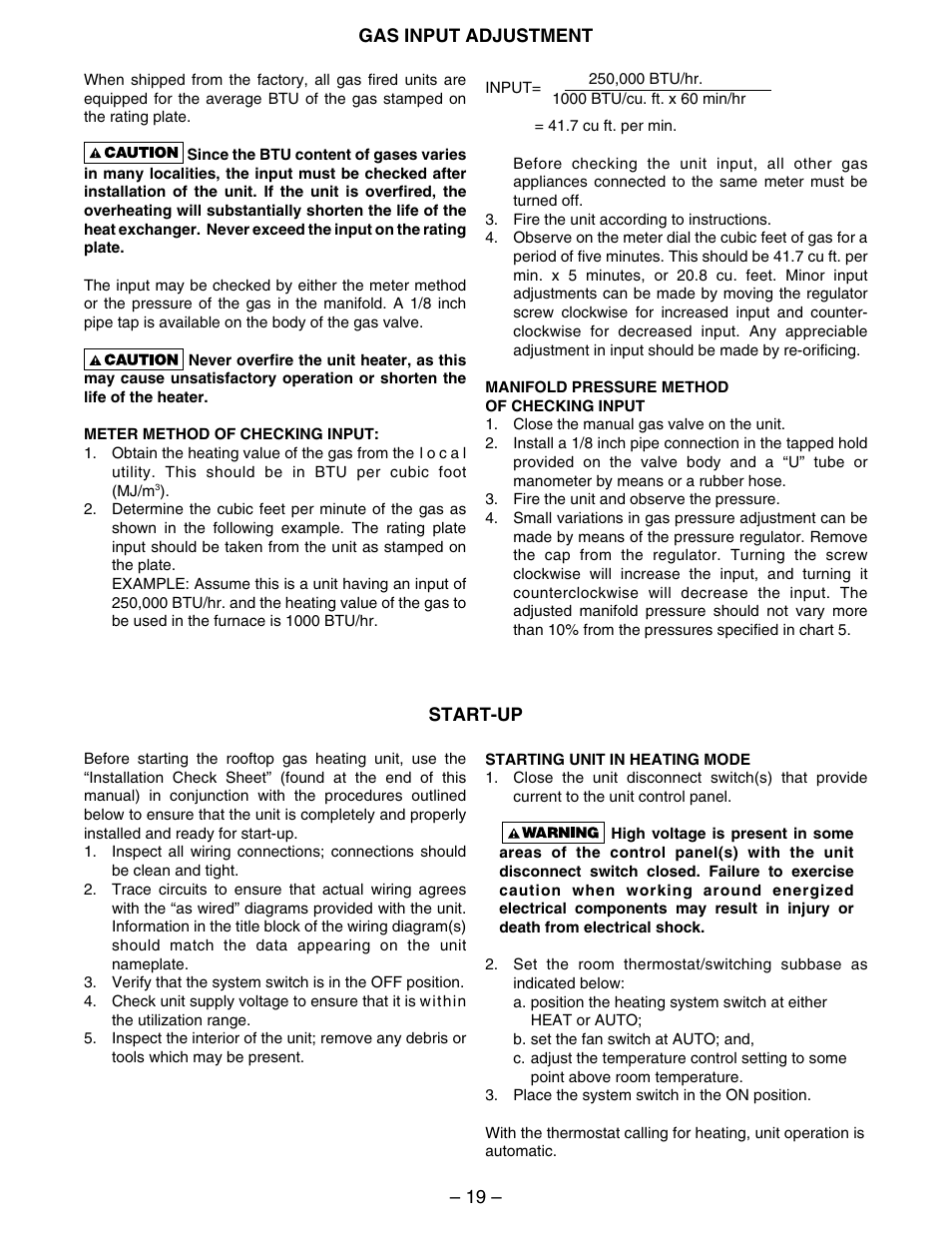 Kees IFG (INDIRECT FIRED GAS) MAKE-UP AIR UNITS - Duct Furnace Installation & Maintenance Manual User Manual | Page 19 / 28