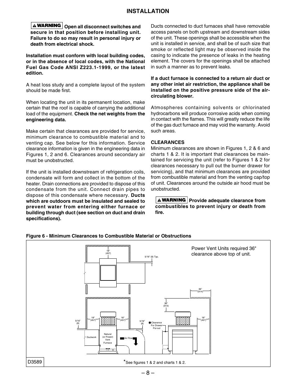 8 – installation, D3589 | Kees IFG (INDIRECT FIRED GAS) MAKE-UP AIR UNITS - Duct Furnace Installation & Maintenance Manual User Manual | Page 8 / 28