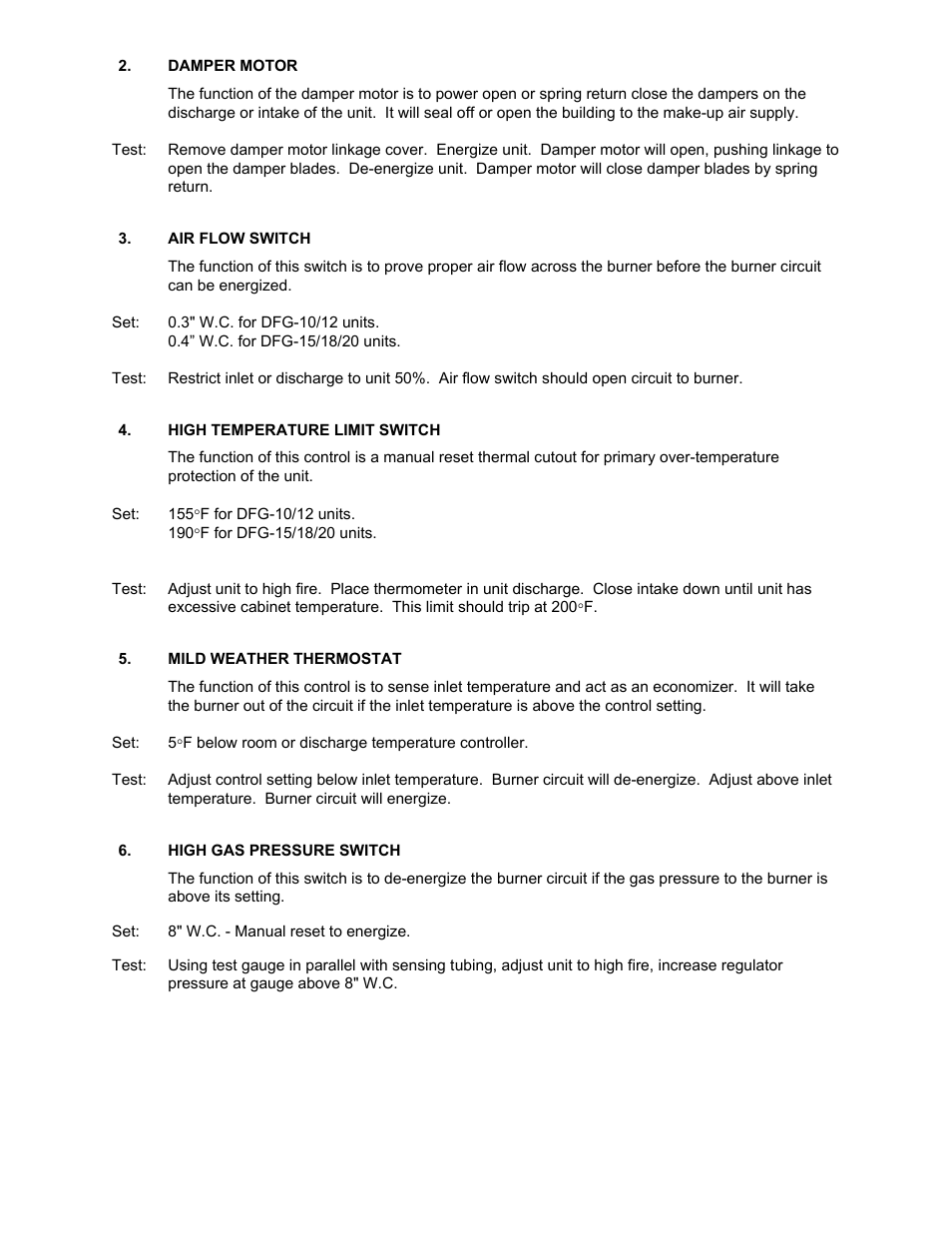 Kees DFG (DIRECT FIRED GAS) MAKE-UP AIR UNITS User Manual | Page 7 / 16