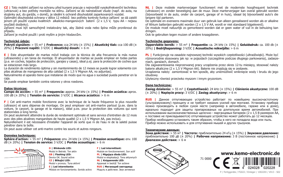 Kemo Electronic FG022 User Manual | Page 2 / 2