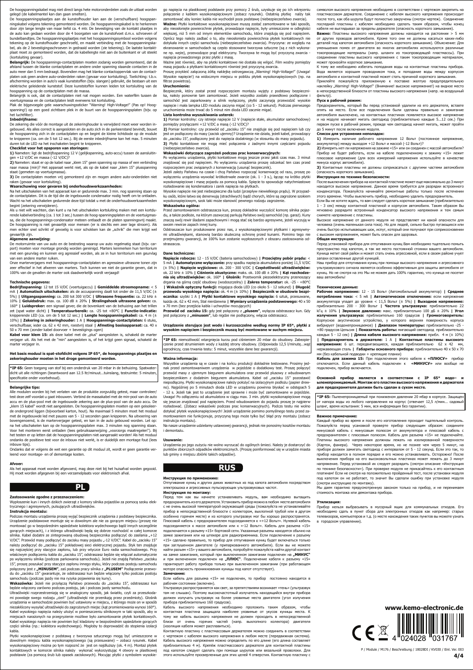 Kemo Electronic M176 User Manual | Page 4 / 4