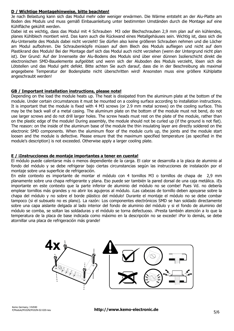 Kemo Electronic M102N User Manual | Page 5 / 6