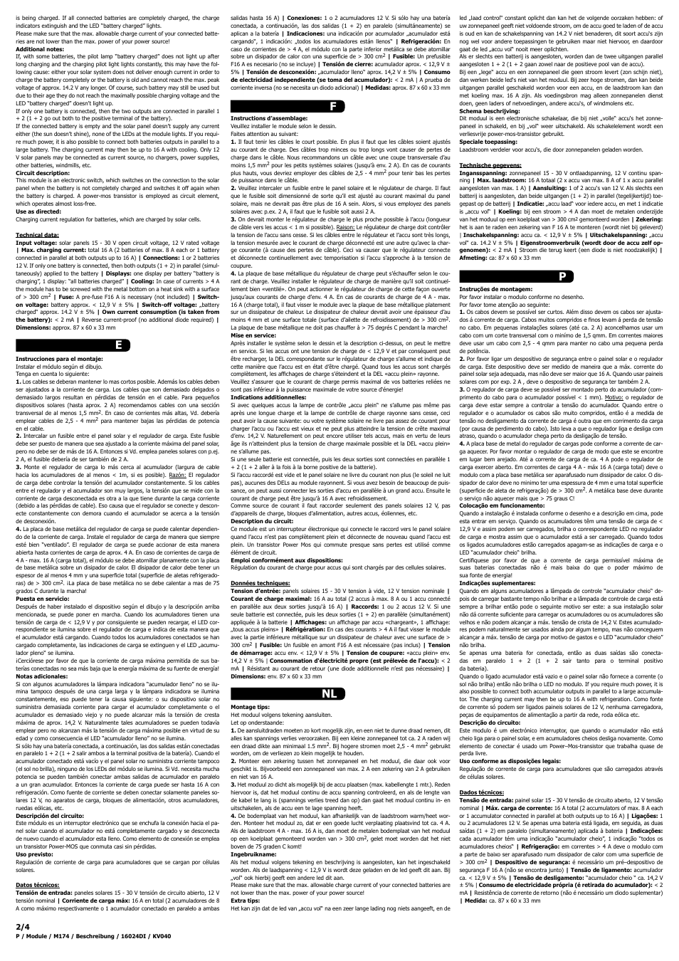 Ef nl p | Kemo Electronic M174 User Manual | Page 2 / 4