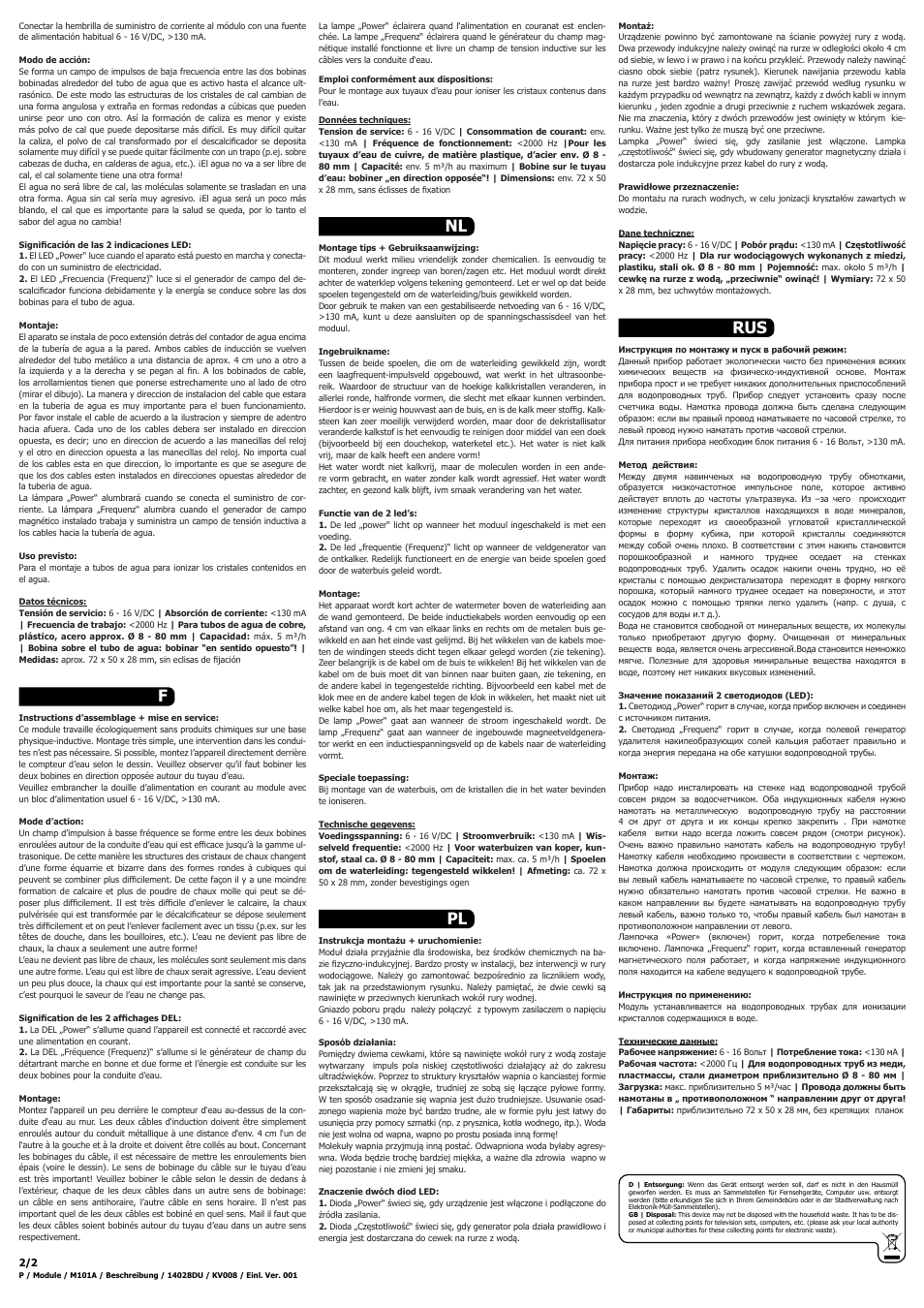 Kemo Electronic M101A User Manual | Page 2 / 2