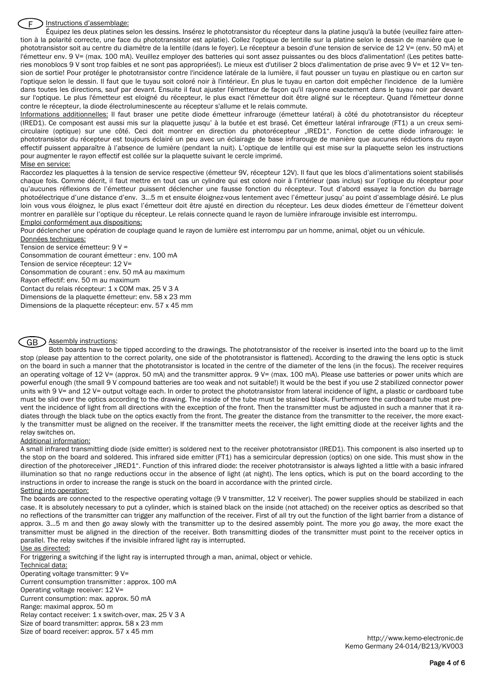 Kemo Electronic B213 User Manual | Page 4 / 6