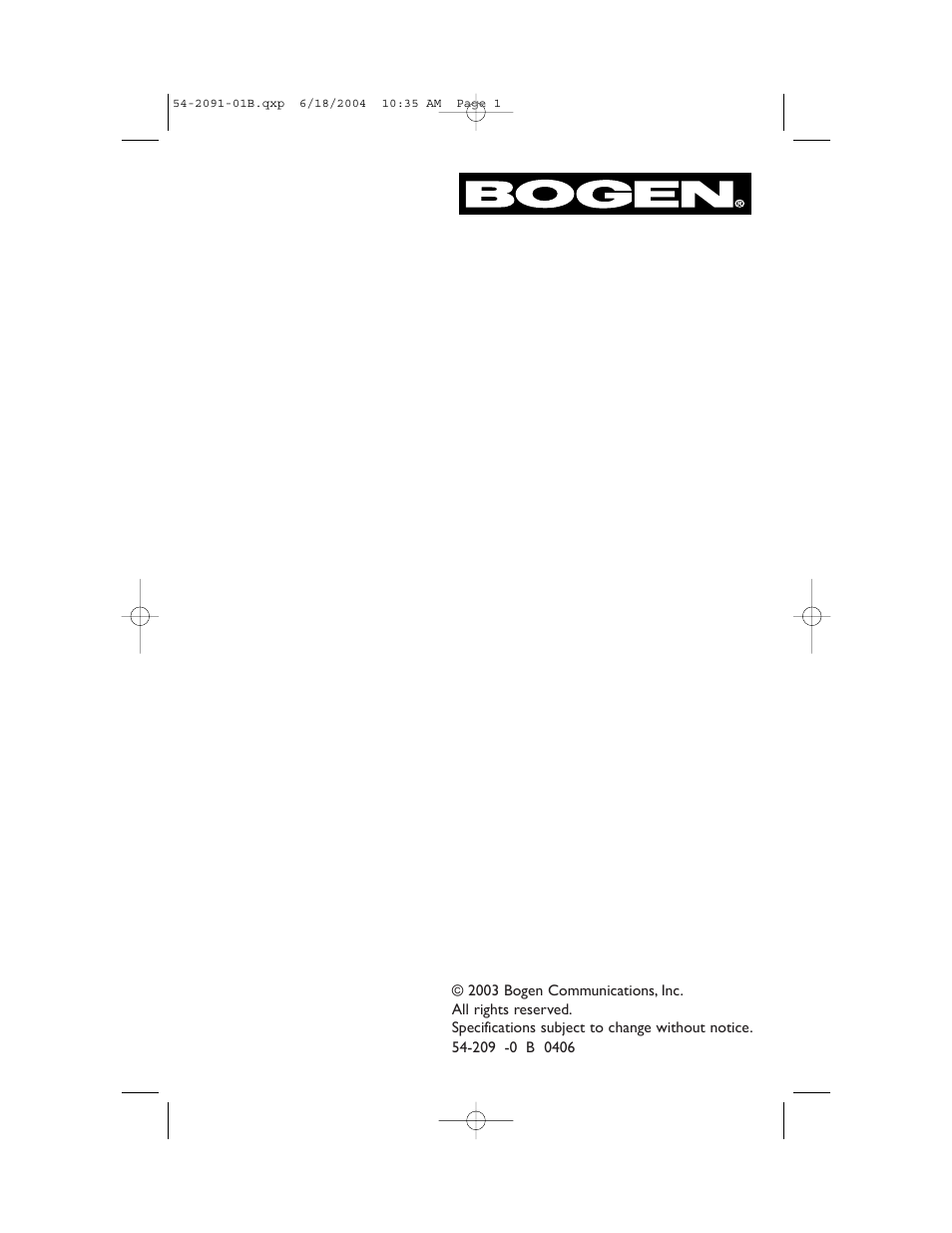 Bogen HFCS1 User Manual | 8 pages