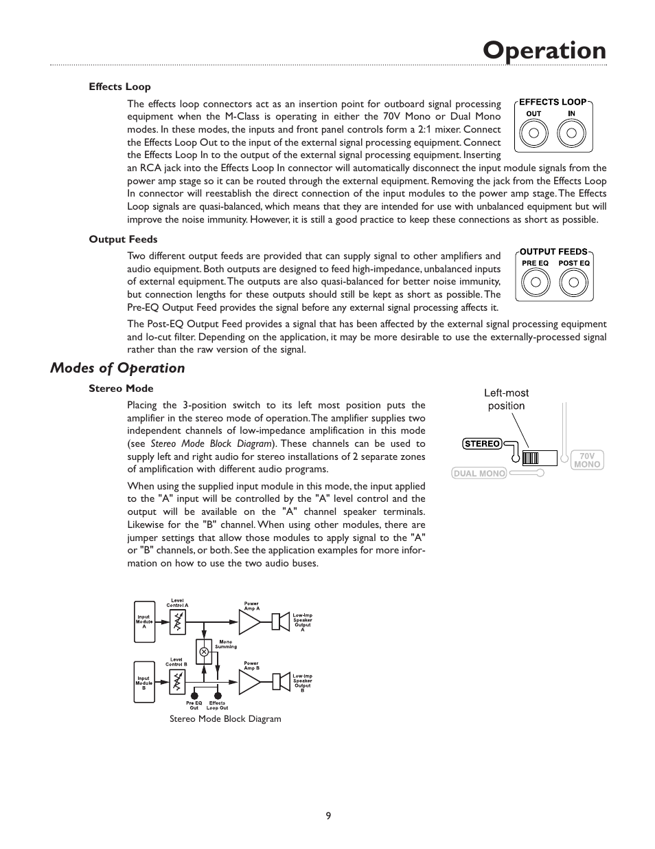 Operation, Modes of operation | Bogen M600 User Manual | Page 13 / 20