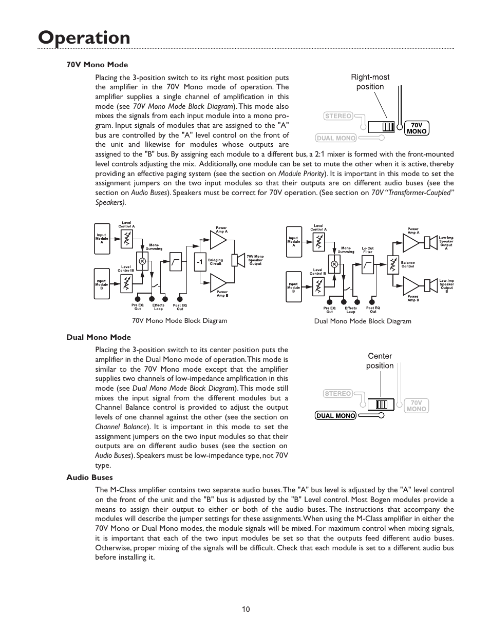 Operation | Bogen M600 User Manual | Page 14 / 20