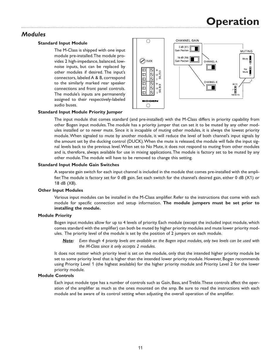 Operation, Modules | Bogen M600 User Manual | Page 15 / 20