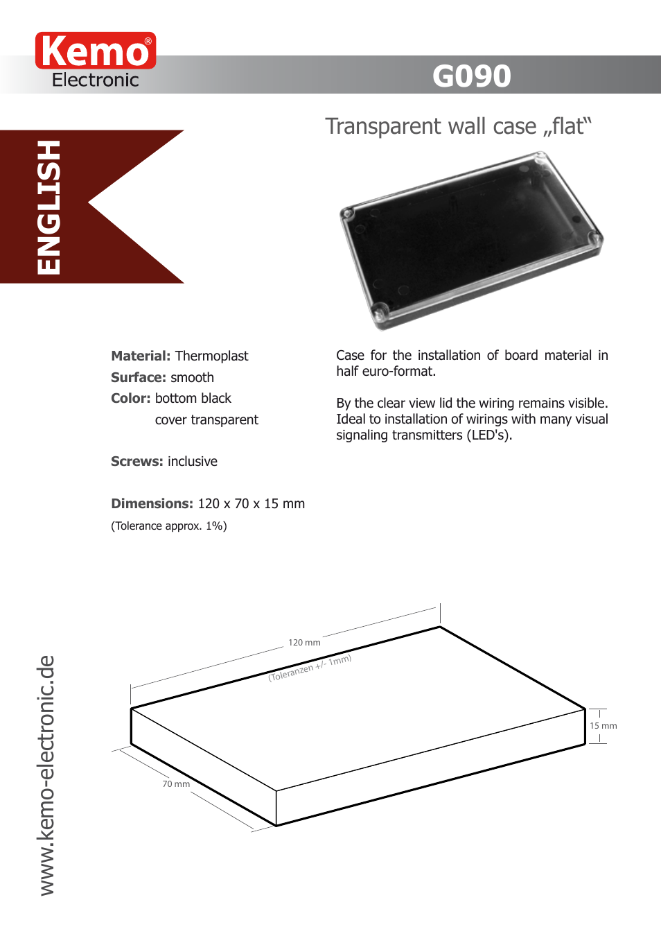 Kemo Electronic G090 User Manual | 1 page