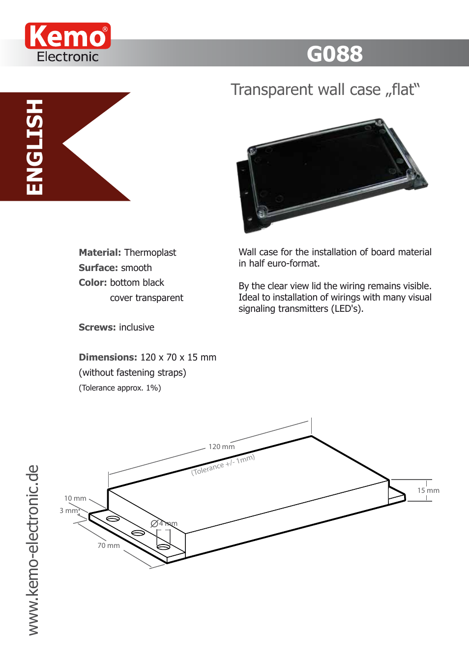 Kemo Electronic G088 User Manual | 1 page