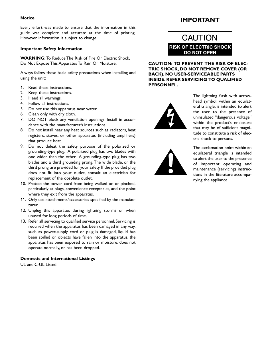 Important | Bogen Black Max Amplifier X600 User Manual | Page 2 / 15