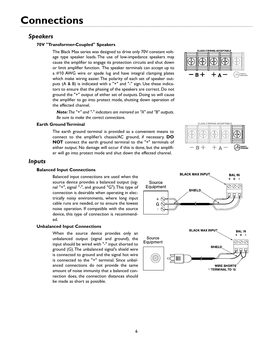 Connections | Bogen Black Max Amplifier X600 User Manual | Page 9 / 15