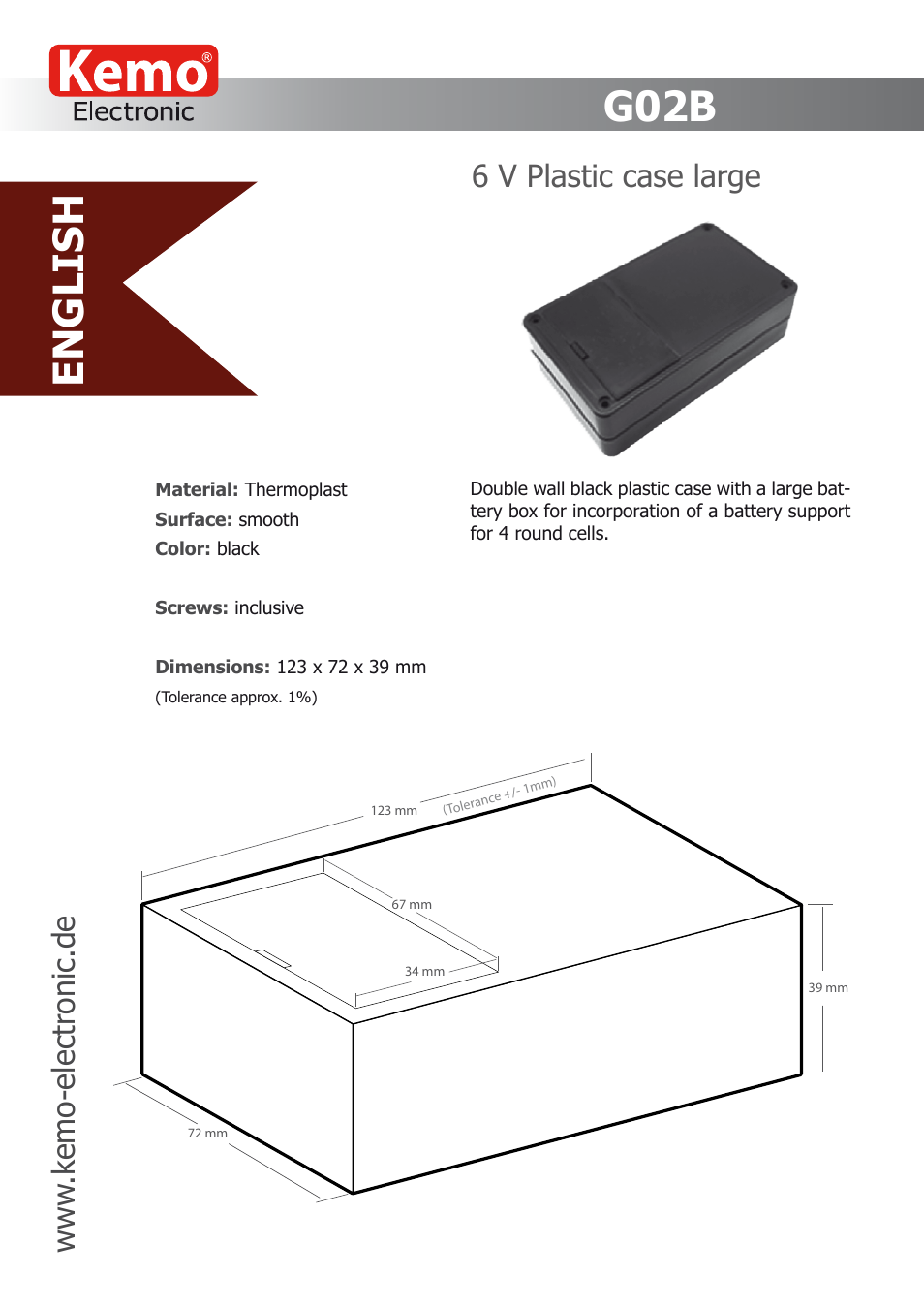 Kemo Electronic G02B User Manual | 1 page