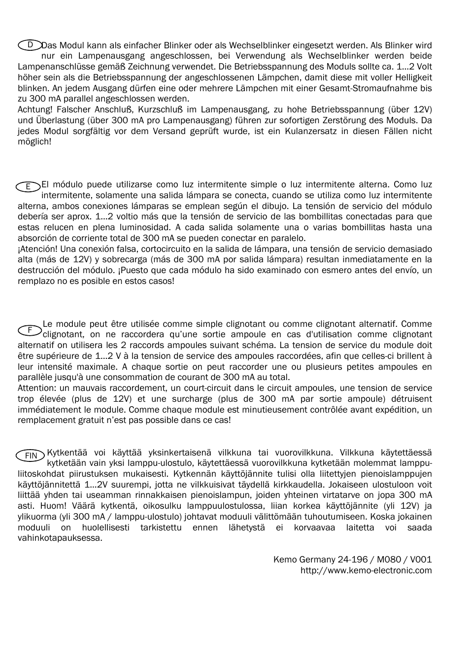 Kemo Electronic M080 User Manual | Page 2 / 4