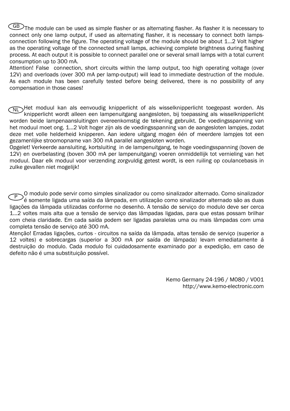 Kemo Electronic M080 User Manual | Page 3 / 4