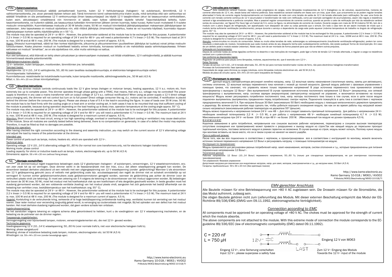 Kemo Electronic M063 User Manual | Page 2 / 2