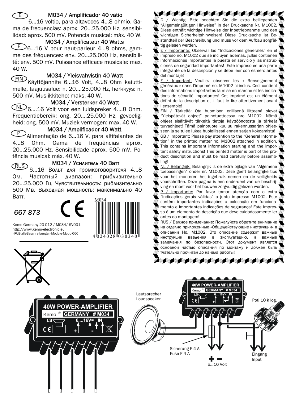 Kemo Electronic M034 User Manual | Page 4 / 4