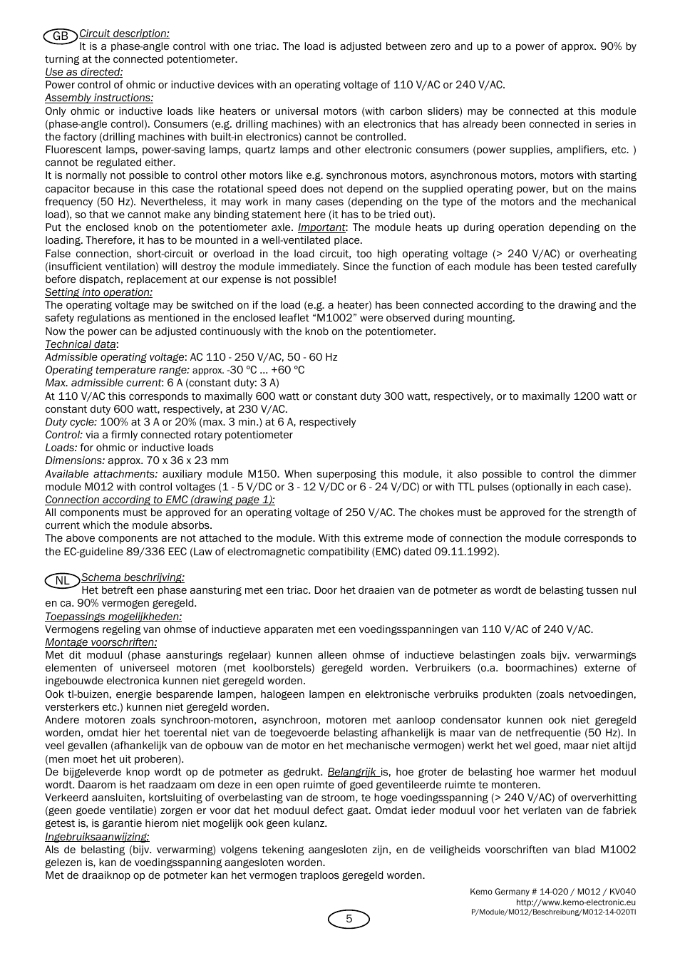 Kemo Electronic M012 User Manual | Page 4 / 6