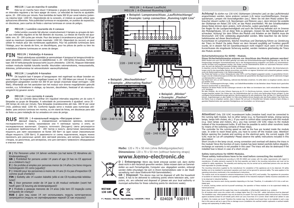 Fe p nl fin rus | Kemo Electronic M011N User Manual | Page 2 / 3