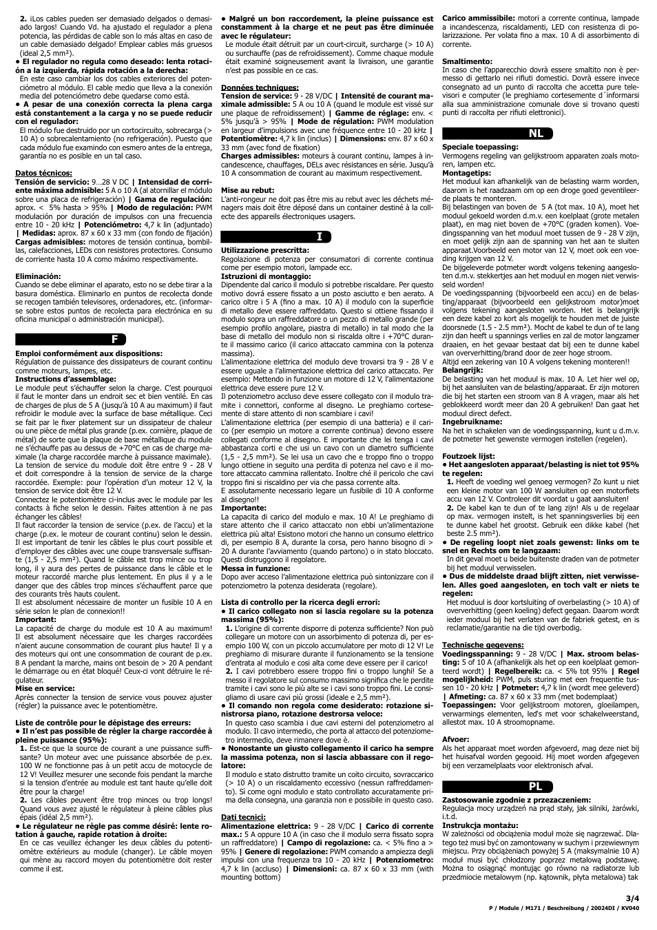 Fi nl pl | Kemo Electronic M171 User Manual | Page 3 / 4