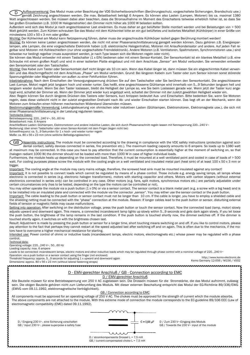 Kemo Electronic M156 User Manual | Page 2 / 4